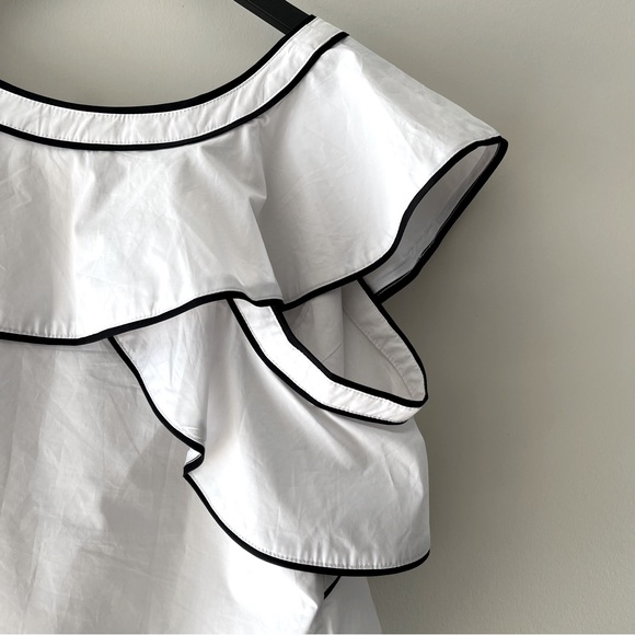 WHITE ONE SHOULDER RUFFLE TOP - Picture 3 of 6